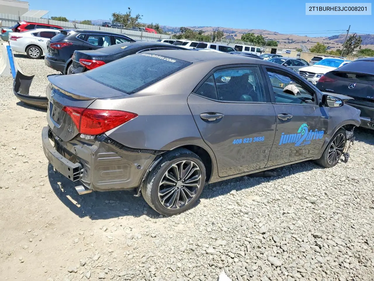 2018 Toyota Corolla Se VIN: 2T1BURHE3JC008201 Lot: 61982856