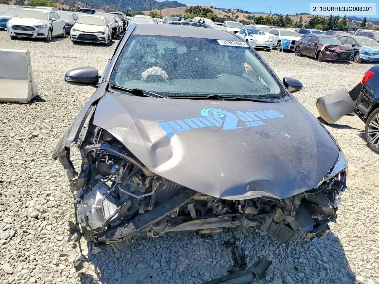 2018 Toyota Corolla Se VIN: 2T1BURHE3JC008201 Lot: 61982856