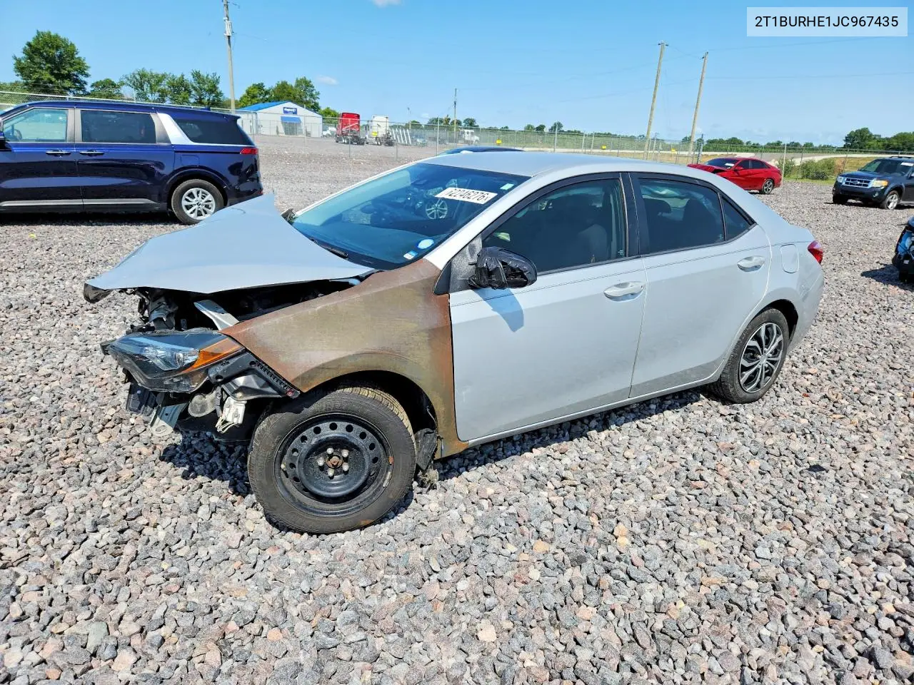 2018 Toyota Corolla Le VIN: 2T1BURHE1JC967435 Lot: 62246276