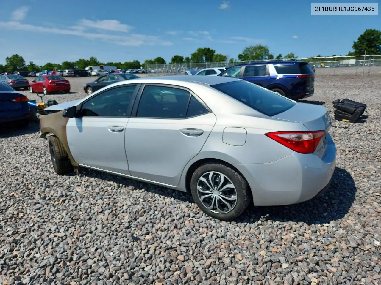 2018 Toyota Corolla Le VIN: 2T1BURHE1JC967435 Lot: 62246276