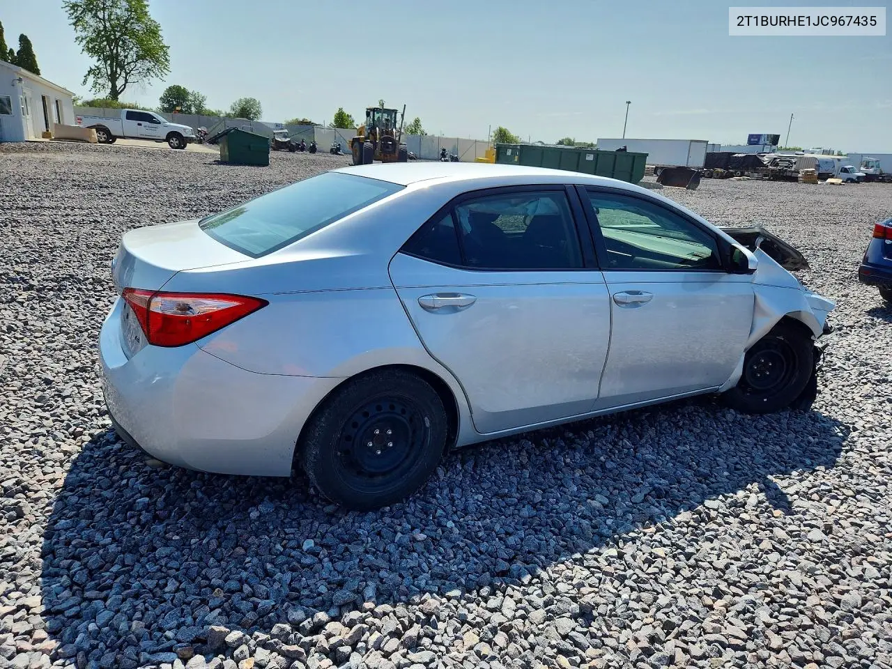 2018 Toyota Corolla Le VIN: 2T1BURHE1JC967435 Lot: 62246276