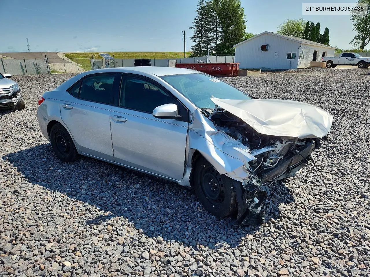 2018 Toyota Corolla Le VIN: 2T1BURHE1JC967435 Lot: 62246276