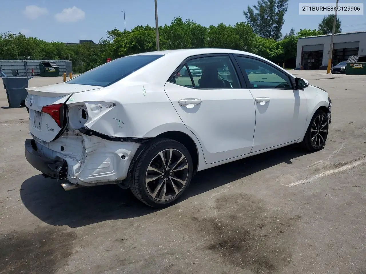 2019 Toyota Corolla Se VIN: 2T1BURHE8KC129906 Lot: 59863276