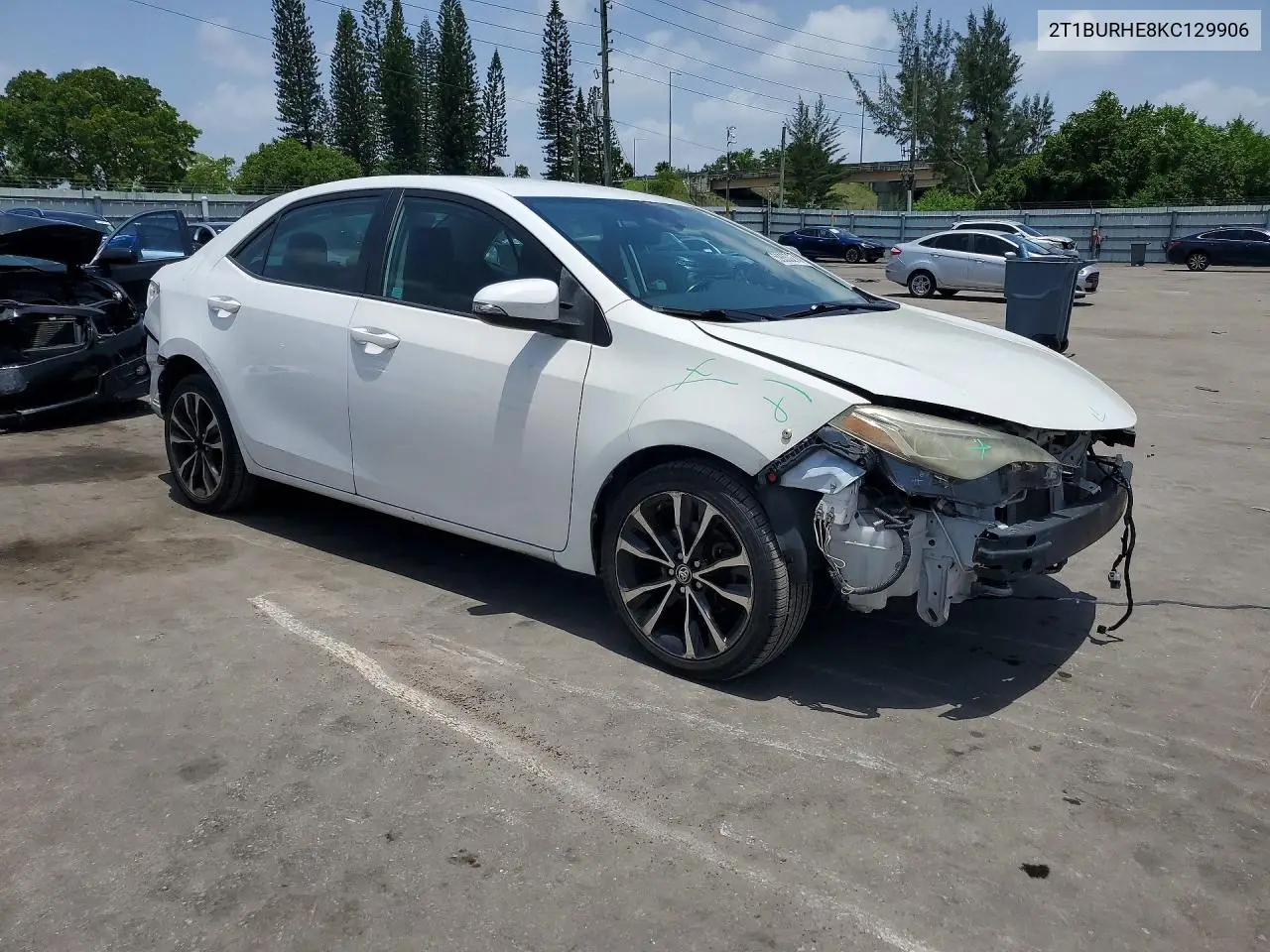 2019 Toyota Corolla Se VIN: 2T1BURHE8KC129906 Lot: 59863276