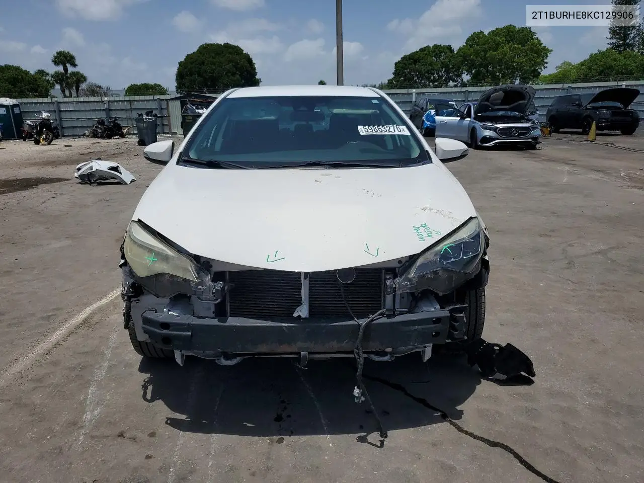 2019 Toyota Corolla Se VIN: 2T1BURHE8KC129906 Lot: 59863276