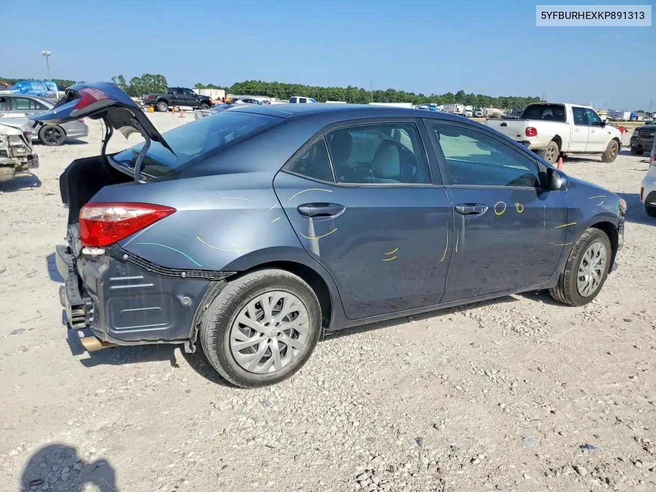 2019 Toyota Corolla Le VIN: 5YFBURHEXKP891313 Lot: 62051616