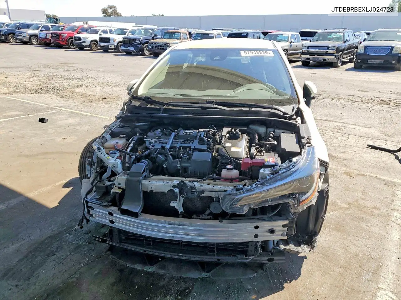 2020 Toyota Corolla Le VIN: JTDEBRBEXLJ024723 Lot: 57948836