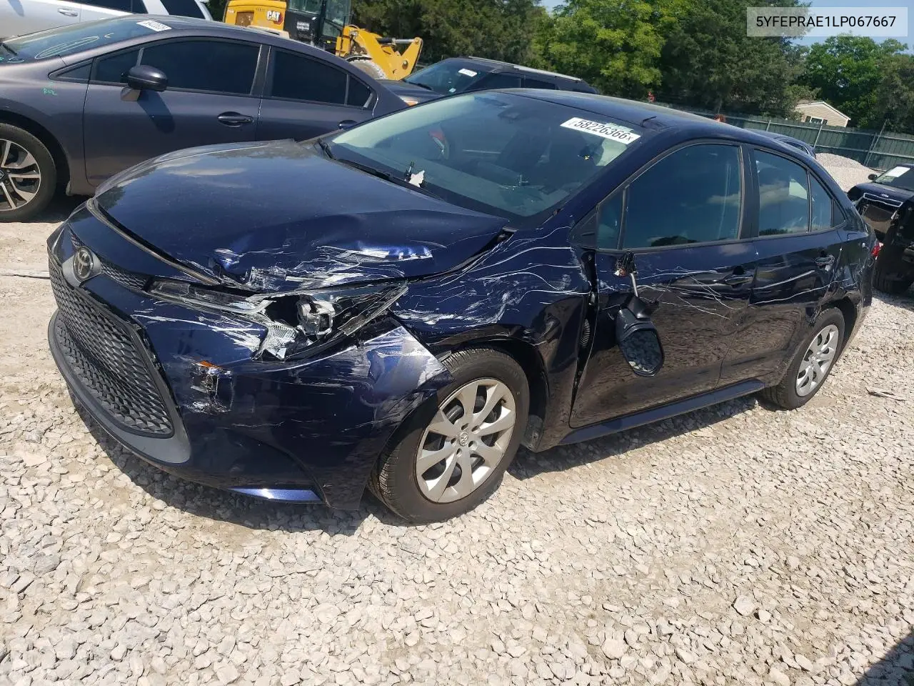 2020 Toyota Corolla Le VIN: 5YFEPRAE1LP067667 Lot: 58226366