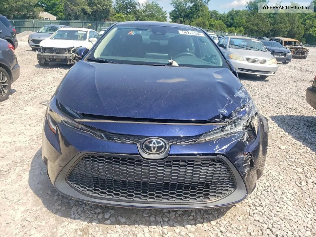 2020 Toyota Corolla Le VIN: 5YFEPRAE1LP067667 Lot: 58226366