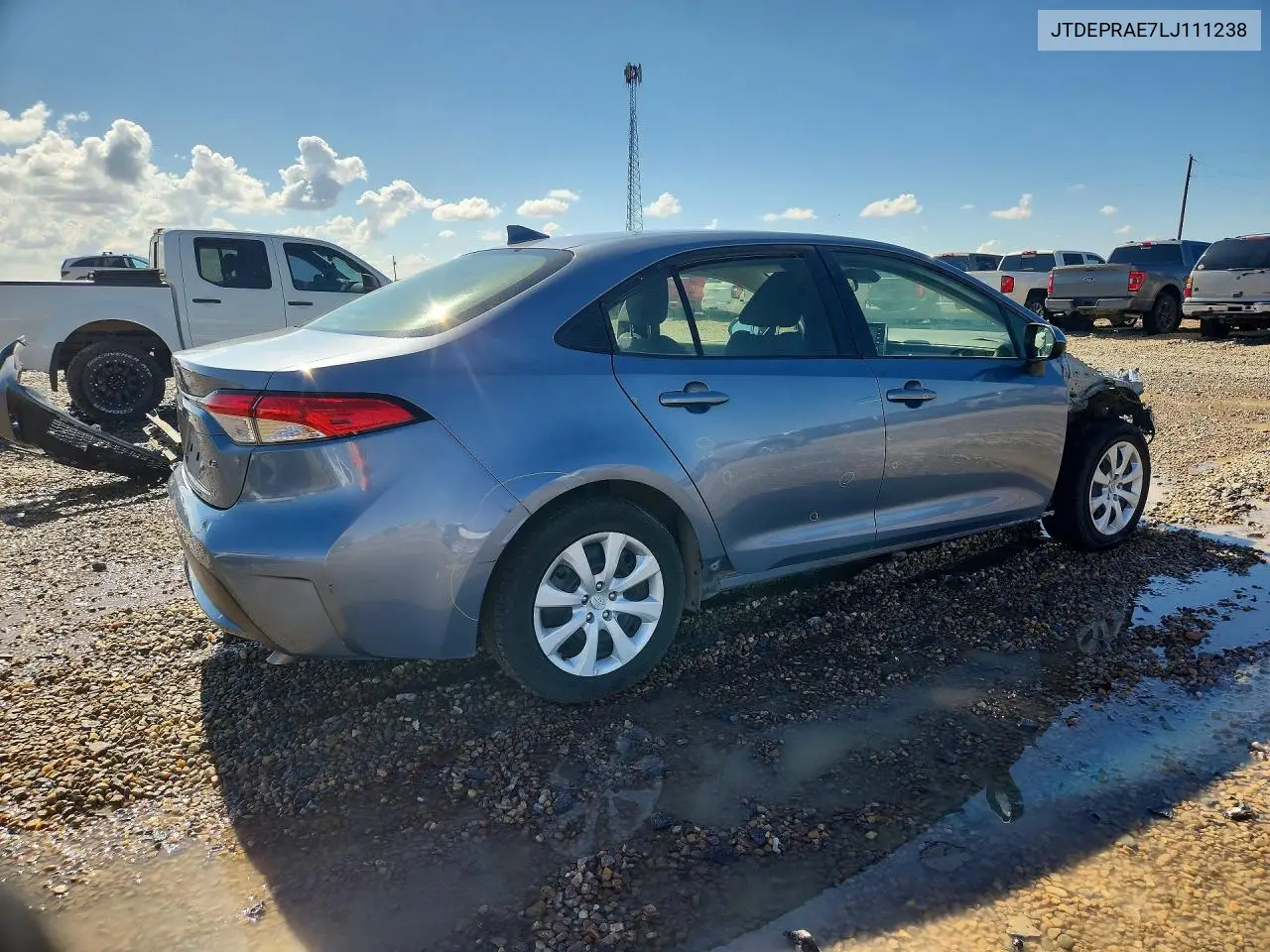 2020 Toyota Corolla Le VIN: JTDEPRAE7LJ111238 Lot: 60864006