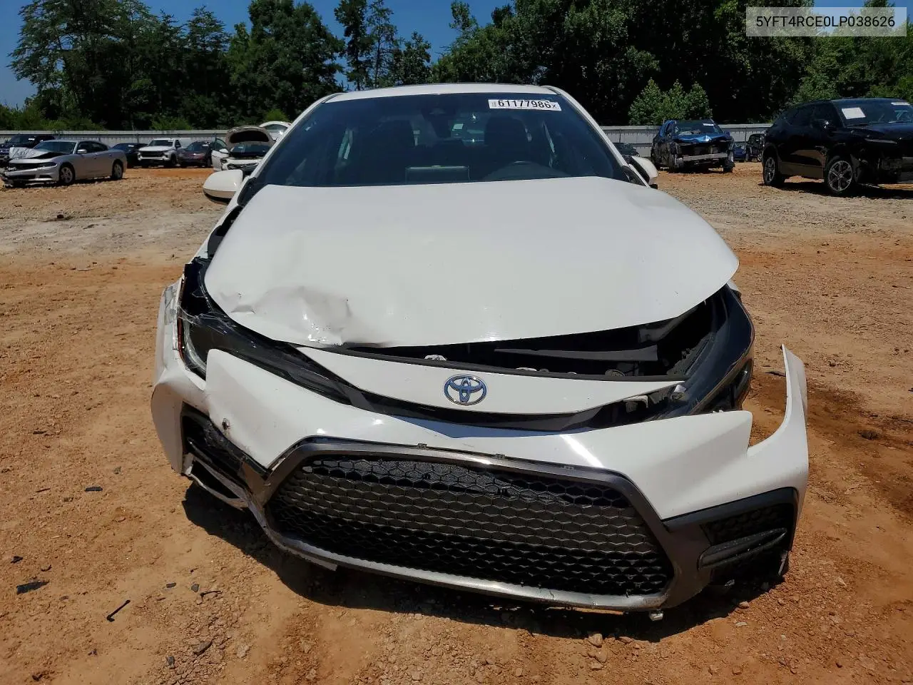 2020 Toyota Corolla Xse VIN: 5YFT4RCE0LP038626 Lot: 61177986