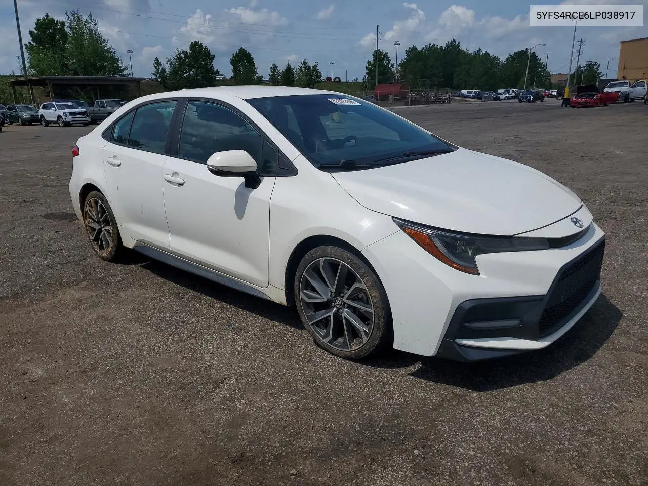2020 Toyota Corolla Se VIN: 5YFS4RCE6LP038917 Lot: 61603106