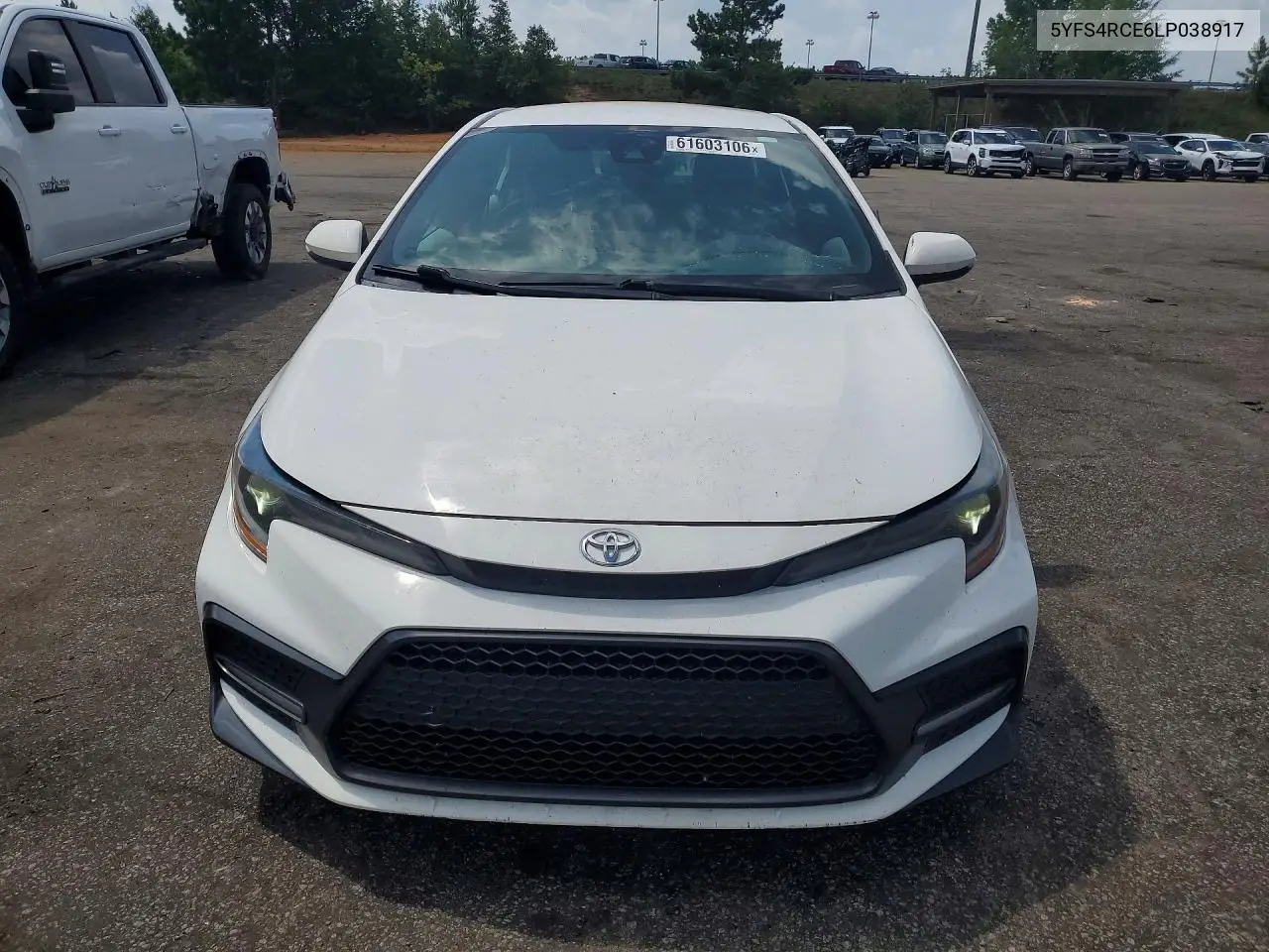 2020 Toyota Corolla Se VIN: 5YFS4RCE6LP038917 Lot: 61603106