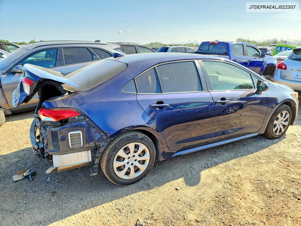 2020 Toyota Corolla Le VIN: JTDEPRAE4LJ022307 Lot: 61709376