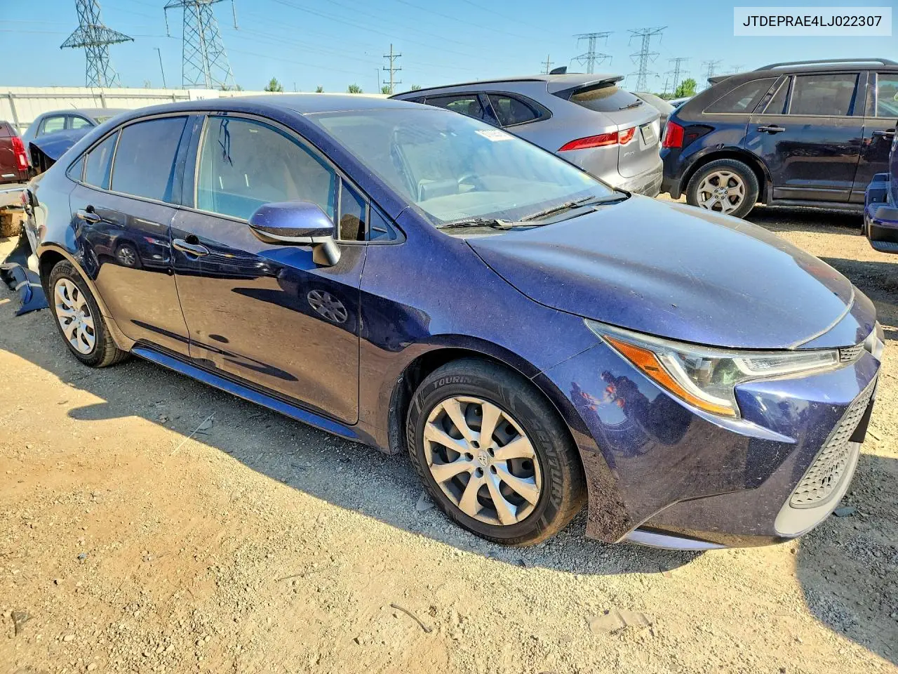 2020 Toyota Corolla Le VIN: JTDEPRAE4LJ022307 Lot: 61709376