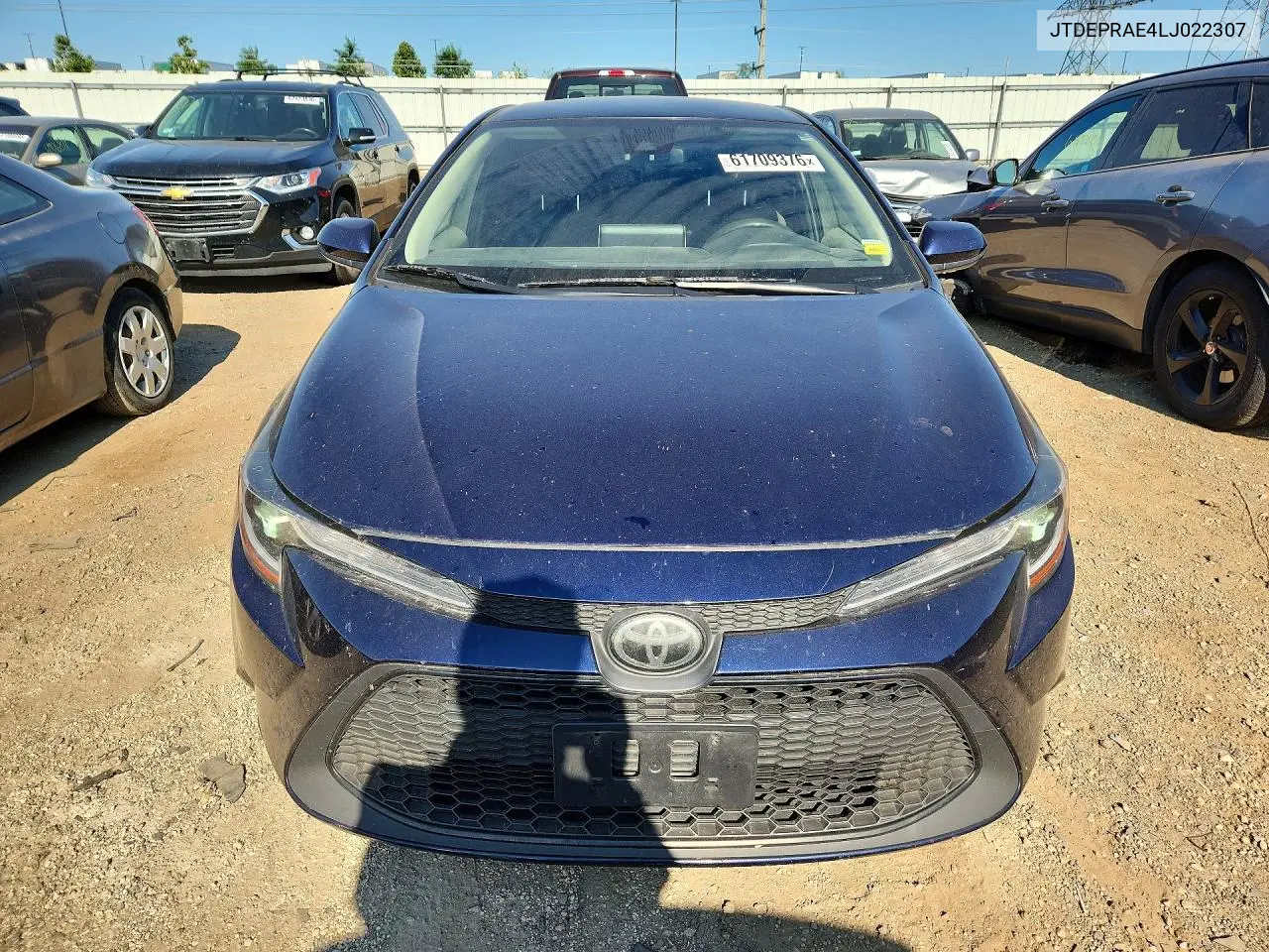 2020 Toyota Corolla Le VIN: JTDEPRAE4LJ022307 Lot: 61709376