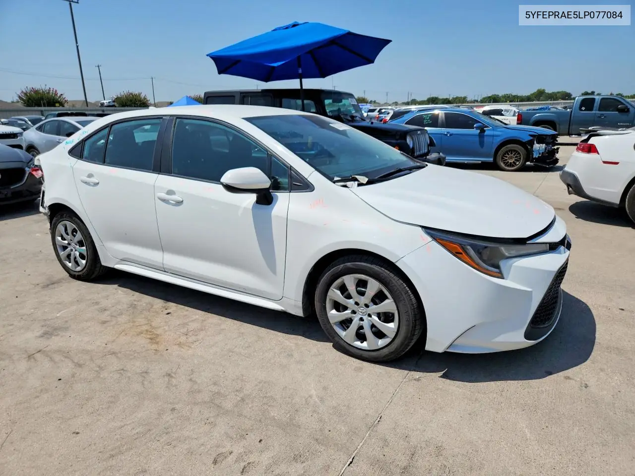 2020 Toyota Corolla Le VIN: 5YFEPRAE5LP077084 Lot: 62027456