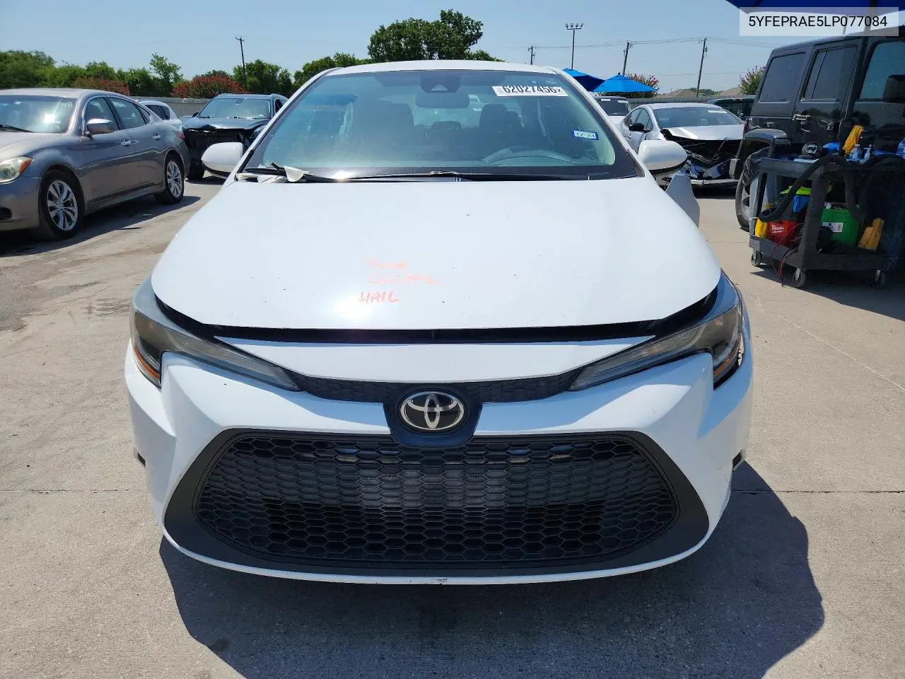 2020 Toyota Corolla Le VIN: 5YFEPRAE5LP077084 Lot: 62027456