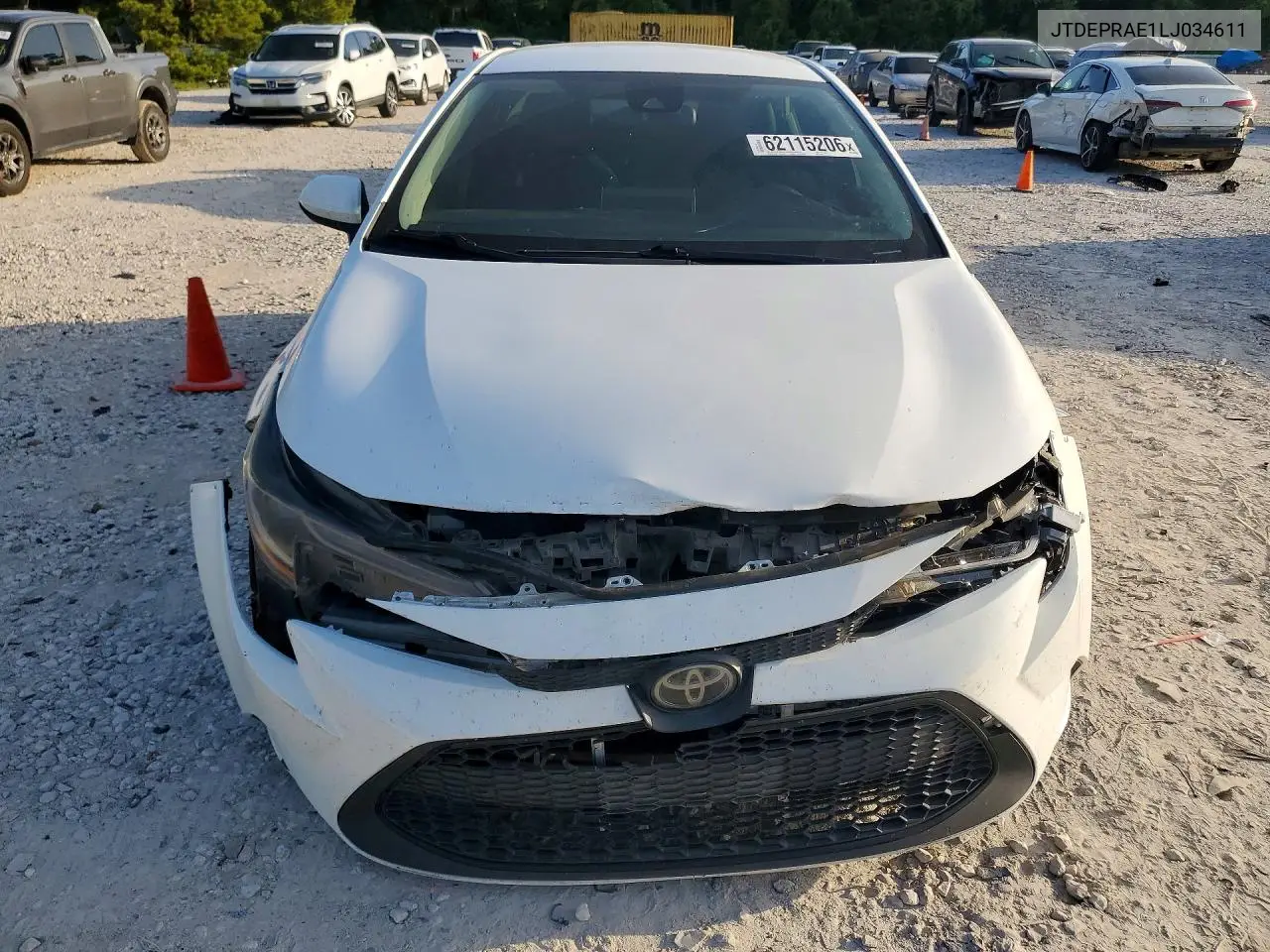 2020 Toyota Corolla Le VIN: JTDEPRAE1LJ034611 Lot: 62115206