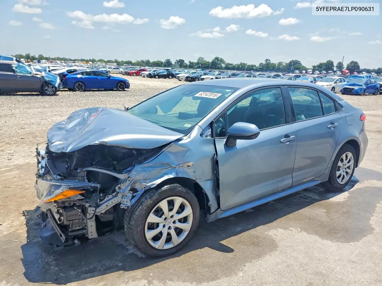 2020 Toyota Corolla Le VIN: 5YFEPRAE7LP090631 Lot: 62147016