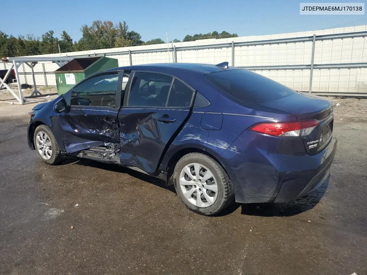 JTDEPMAE6MJ170138 2021 Toyota Corolla Le