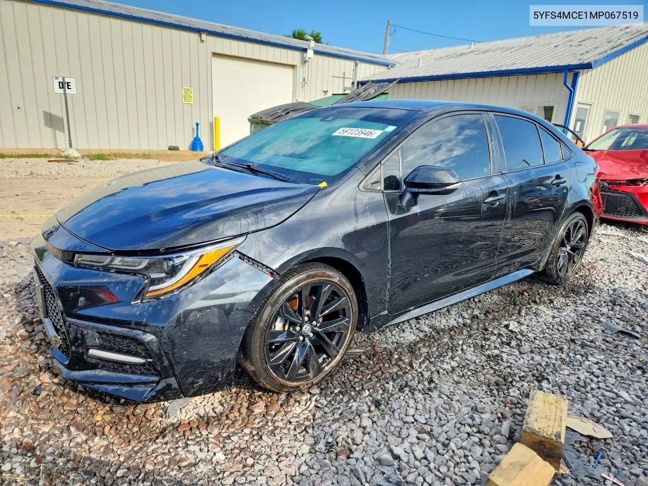 2021 Toyota Corolla Se Nightshade Edition VIN: 5YFS4MCE1MP067519 Lot: 59123946