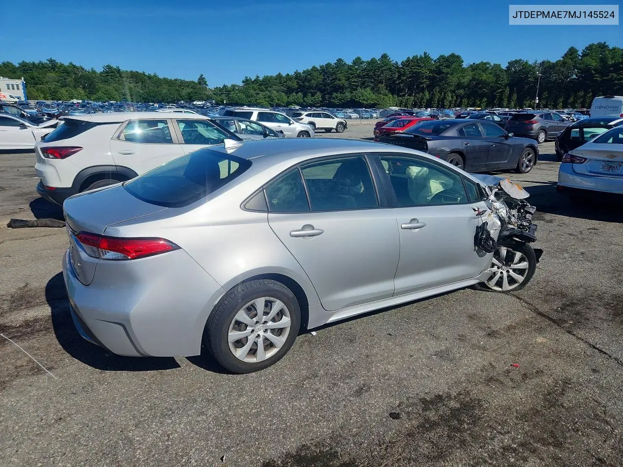 2021 Toyota Corolla Le VIN: JTDEPMAE7MJ145524 Lot: 59578356