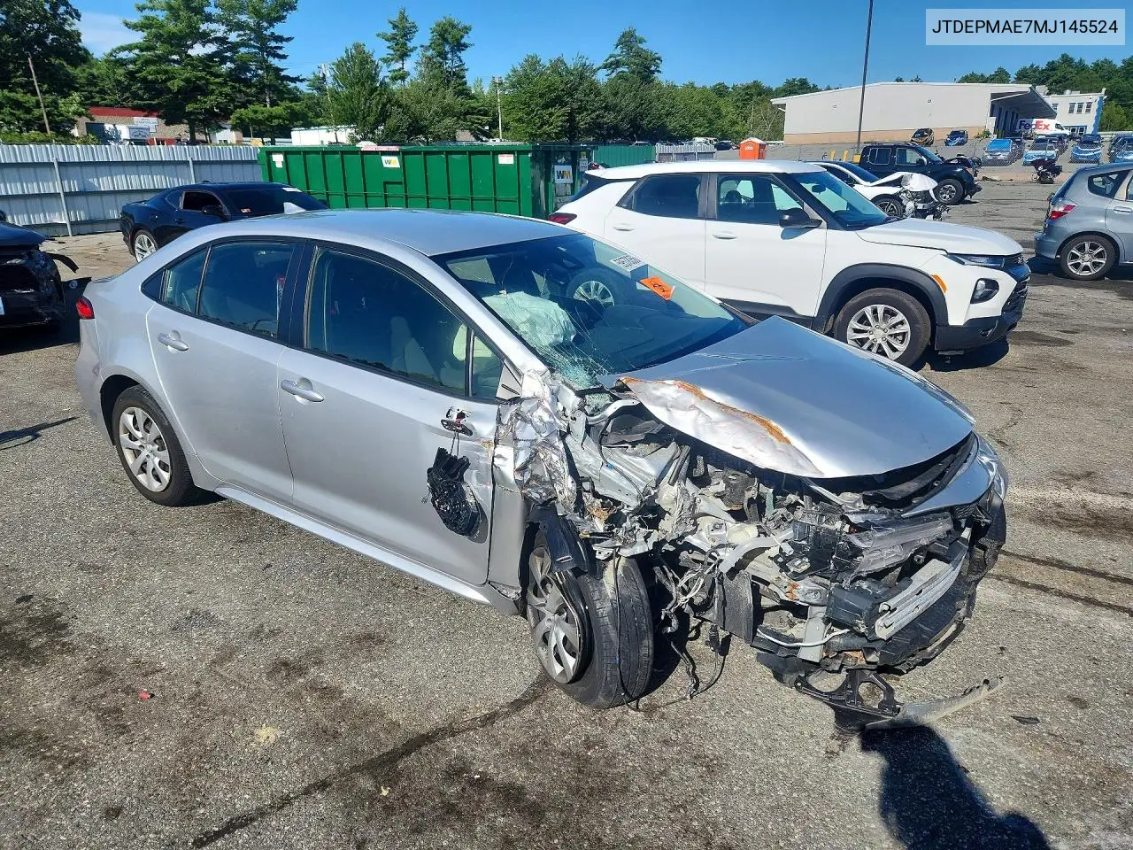 2021 Toyota Corolla Le VIN: JTDEPMAE7MJ145524 Lot: 59578356