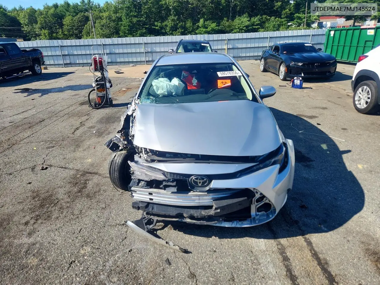 2021 Toyota Corolla Le VIN: JTDEPMAE7MJ145524 Lot: 59578356