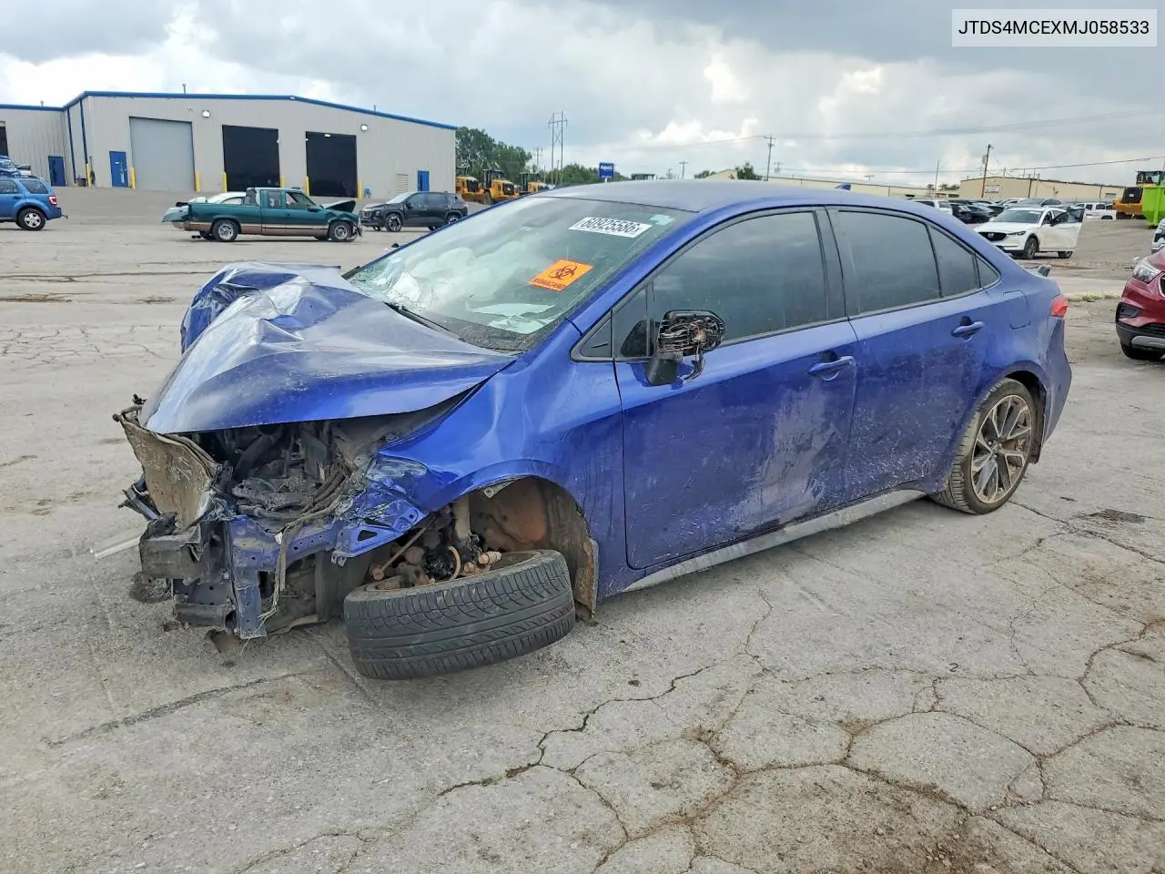 2021 Toyota Corolla Se VIN: JTDS4MCEXMJ058533 Lot: 60925586