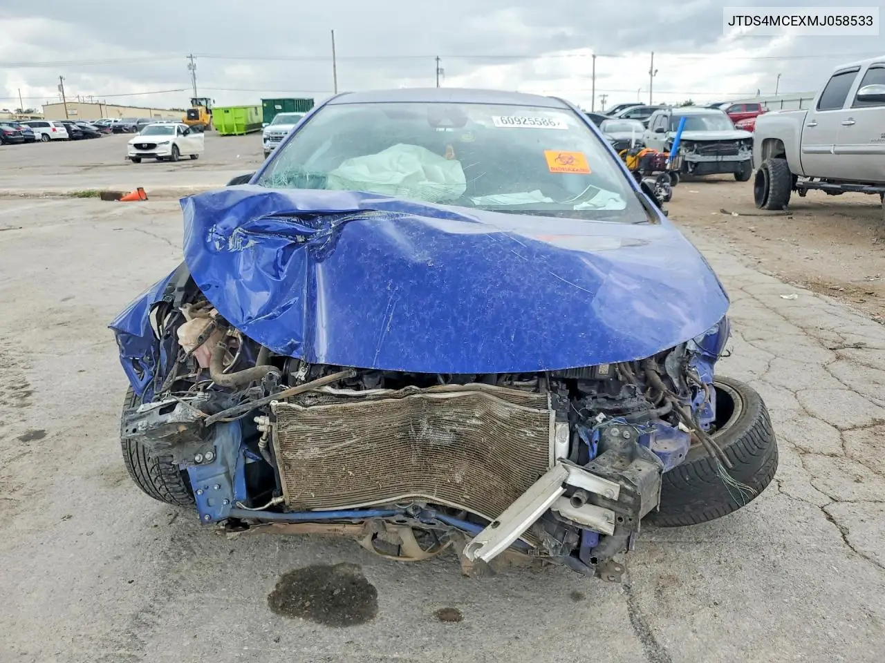 2021 Toyota Corolla Se VIN: JTDS4MCEXMJ058533 Lot: 60925586