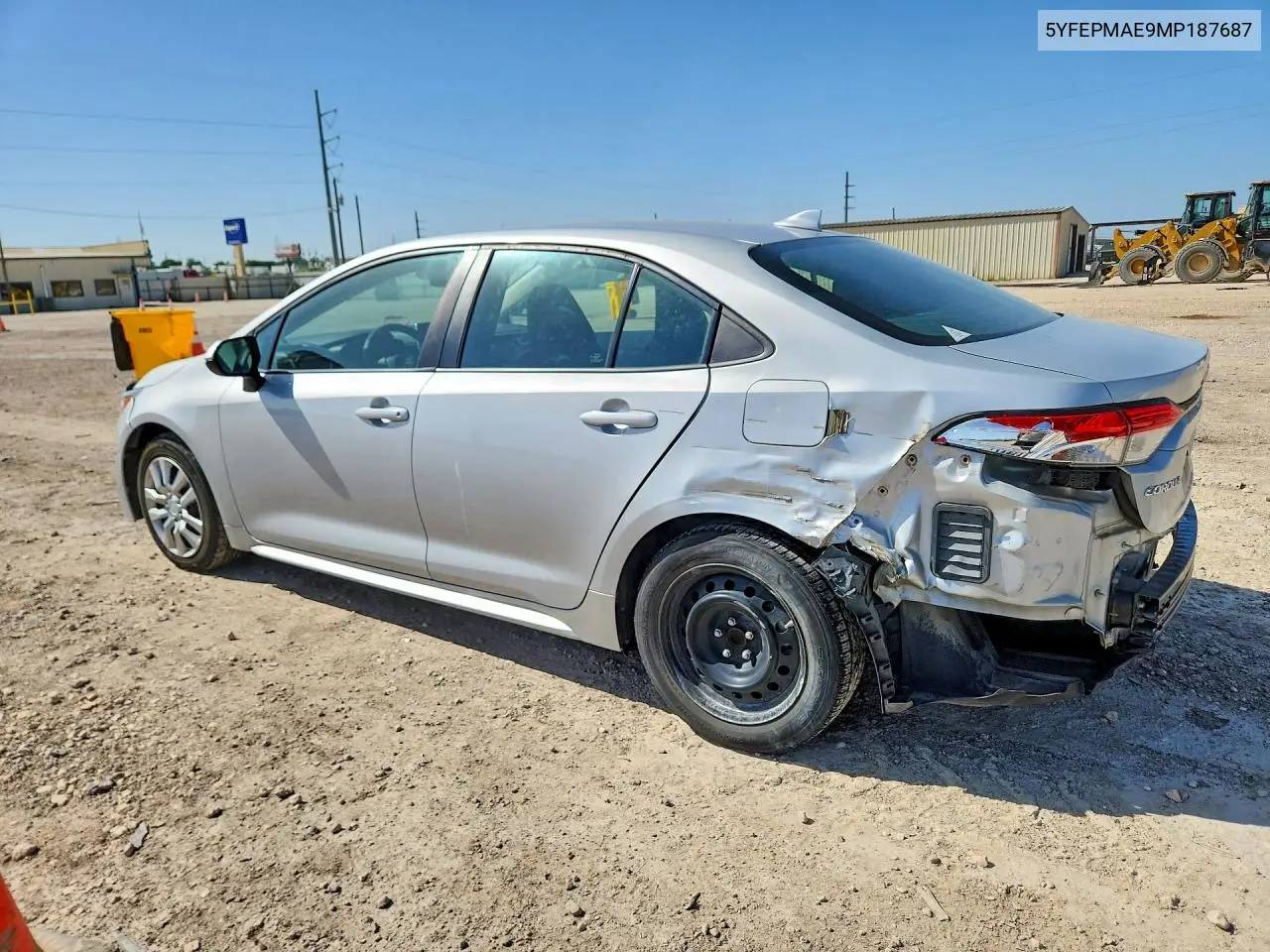 2021 Toyota Corolla Le VIN: 5YFEPMAE9MP187687 Lot: 61555636
