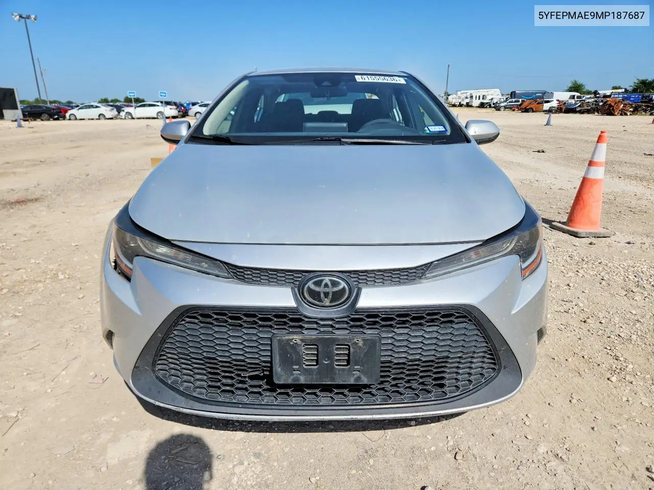 2021 Toyota Corolla Le VIN: 5YFEPMAE9MP187687 Lot: 61555636