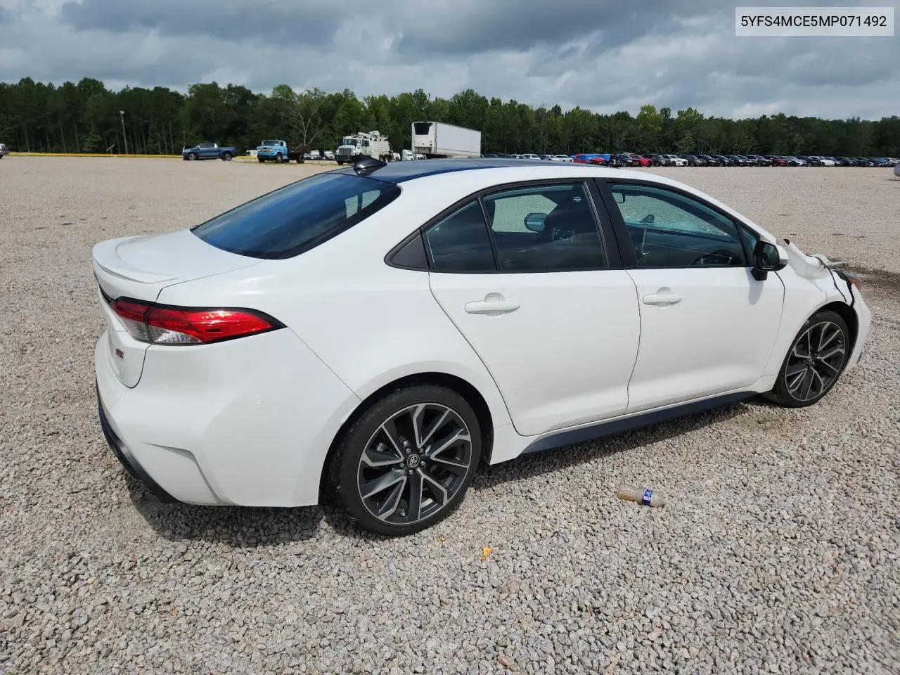 2021 Toyota Corolla Se VIN: 5YFS4MCE5MP071492 Lot: 61793466