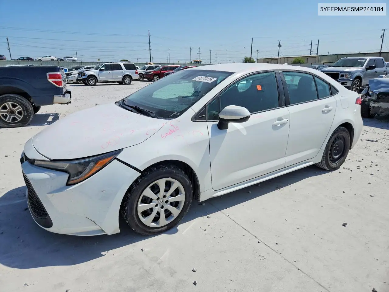 2021 Toyota Corolla Le VIN: 5YFEPMAE5MP246184 Lot: 61873416