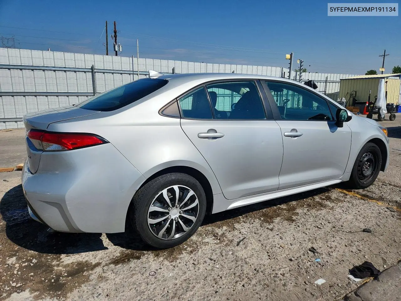 2021 Toyota Corolla Le VIN: 5YFEPMAEXMP191134 Lot: 61933756