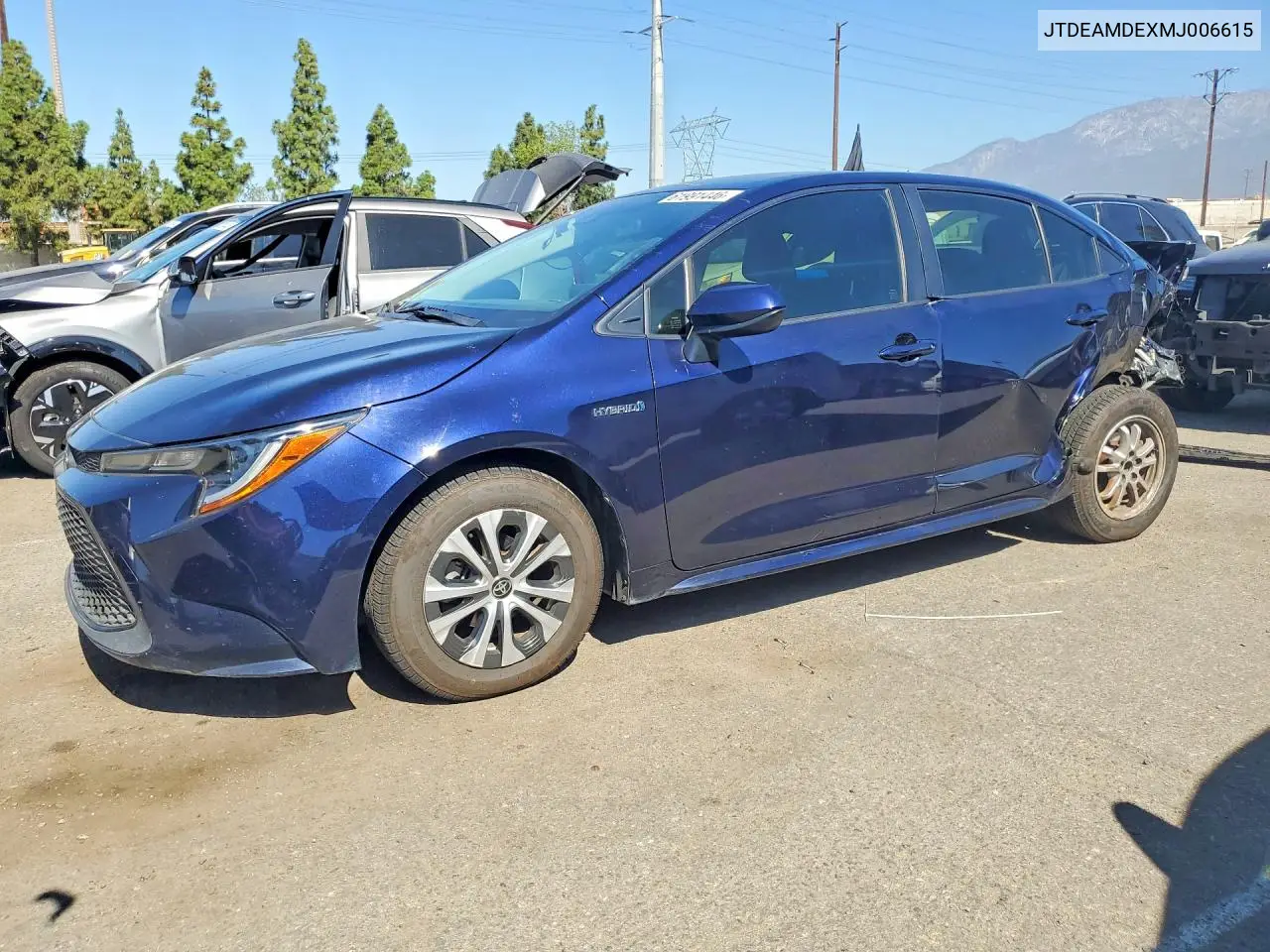 2021 Toyota Corolla Le VIN: JTDEAMDEXMJ006615 Lot: 61991446