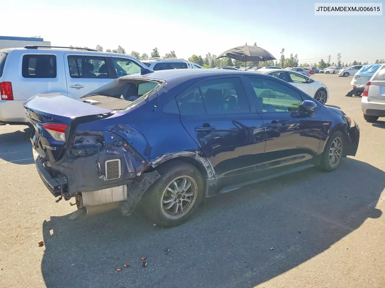 2021 Toyota Corolla Le VIN: JTDEAMDEXMJ006615 Lot: 61991446