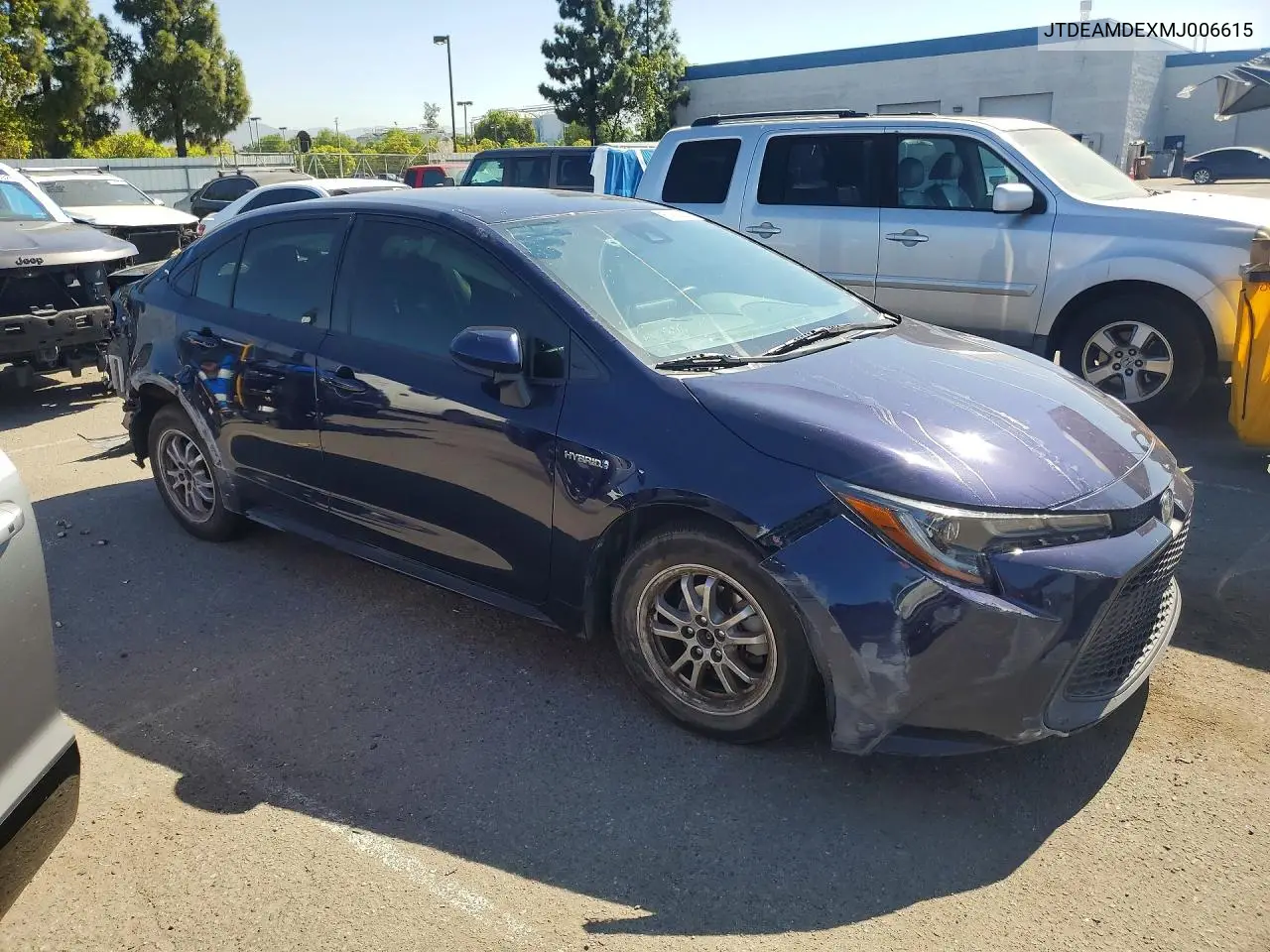 2021 Toyota Corolla Le VIN: JTDEAMDEXMJ006615 Lot: 61991446