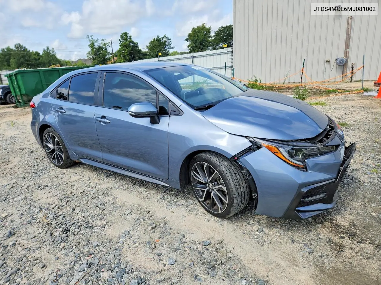 2021 Toyota Corolla Se VIN: JTDS4MCE6MJ081002 Lot: 61994926