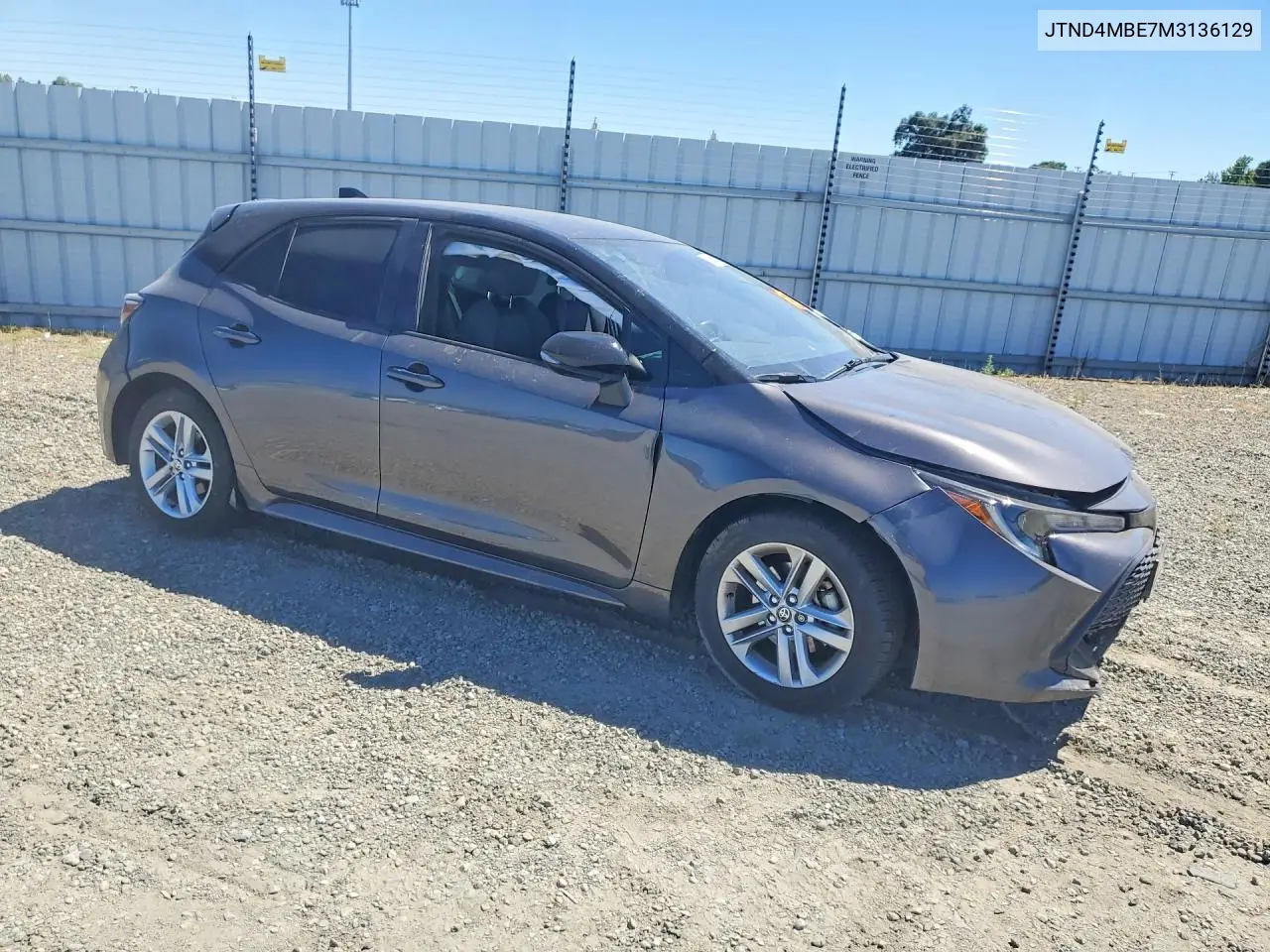2021 Toyota Corolla Hatchback Se VIN: JTND4MBE7M3136129 Lot: 62102576