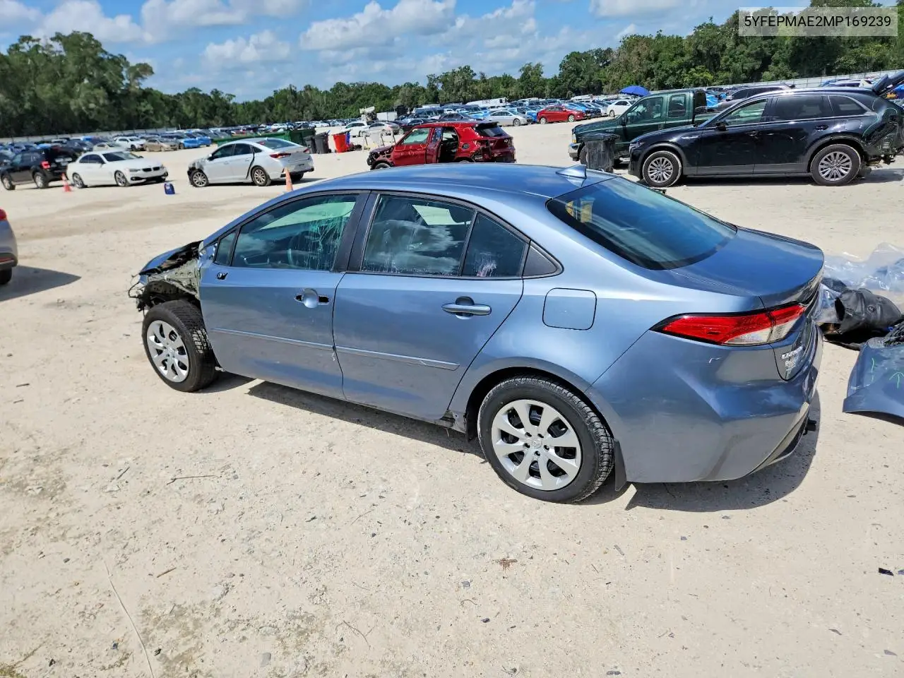 2021 Toyota Corolla Le VIN: 5YFEPMAE2MP169239 Lot: 62114986