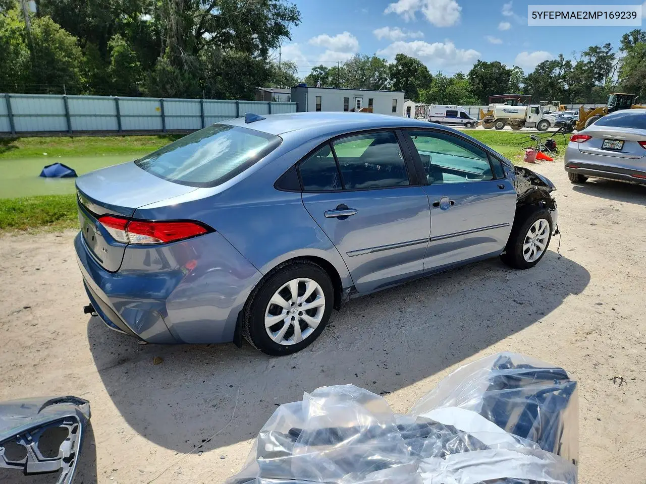 2021 Toyota Corolla Le VIN: 5YFEPMAE2MP169239 Lot: 62114986