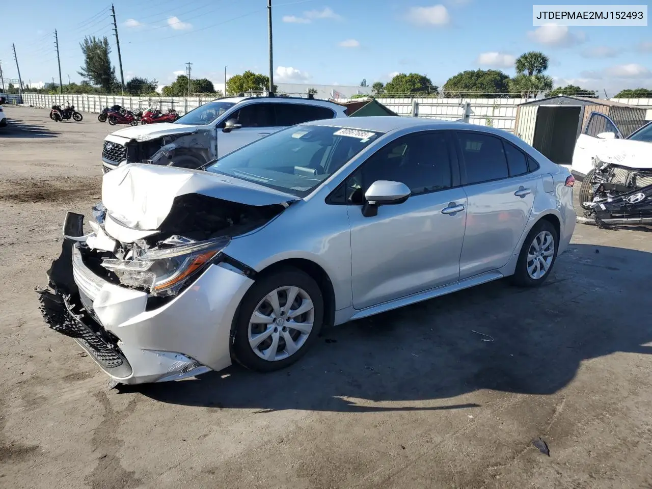 JTDEPMAE2MJ152493 2021 Toyota Corolla Le
