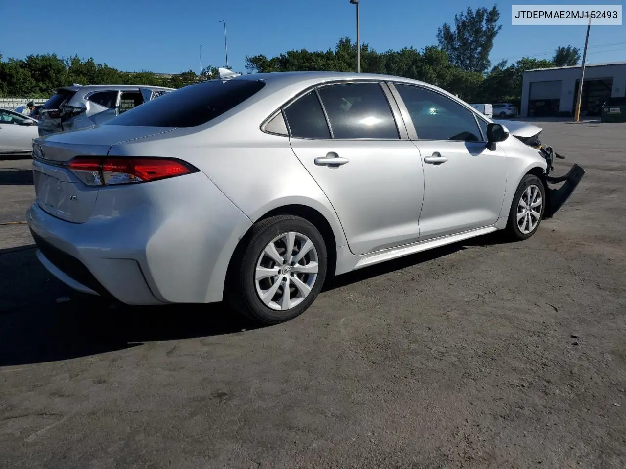 JTDEPMAE2MJ152493 2021 Toyota Corolla Le