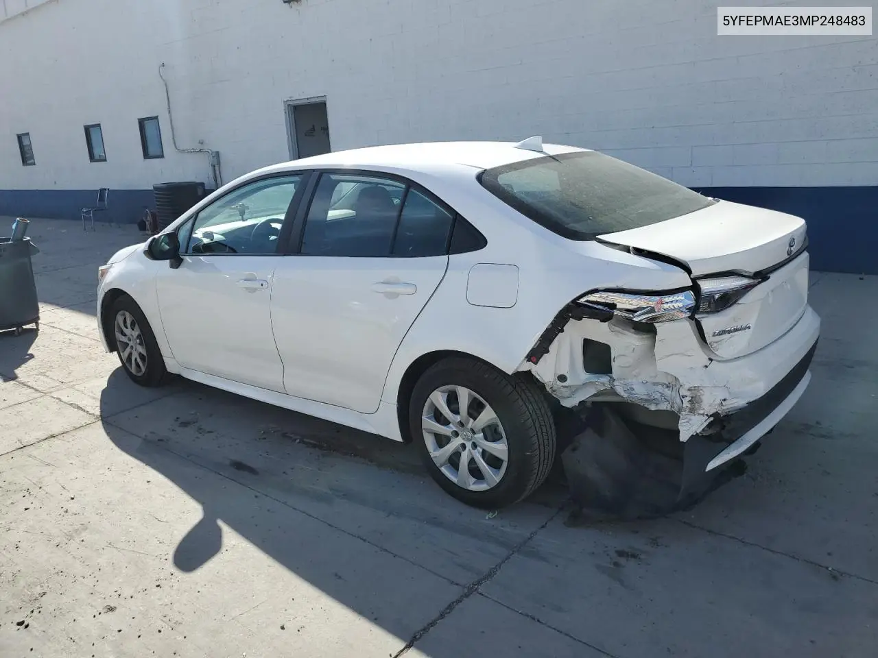 5YFEPMAE3MP248483 2021 Toyota Corolla Le