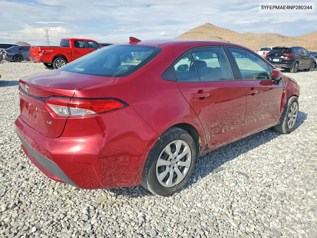 2022 Toyota Corolla Le VIN: 5YFEPMAE4NP280344 Lot: 61442386