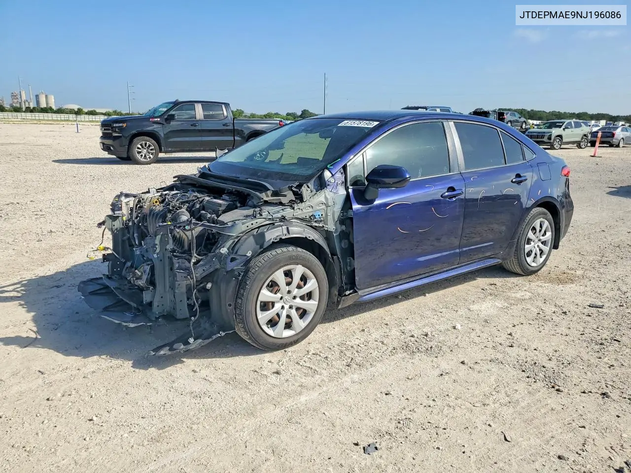 2022 Toyota Corolla Le VIN: JTDEPMAE9NJ196086 Lot: 61578196