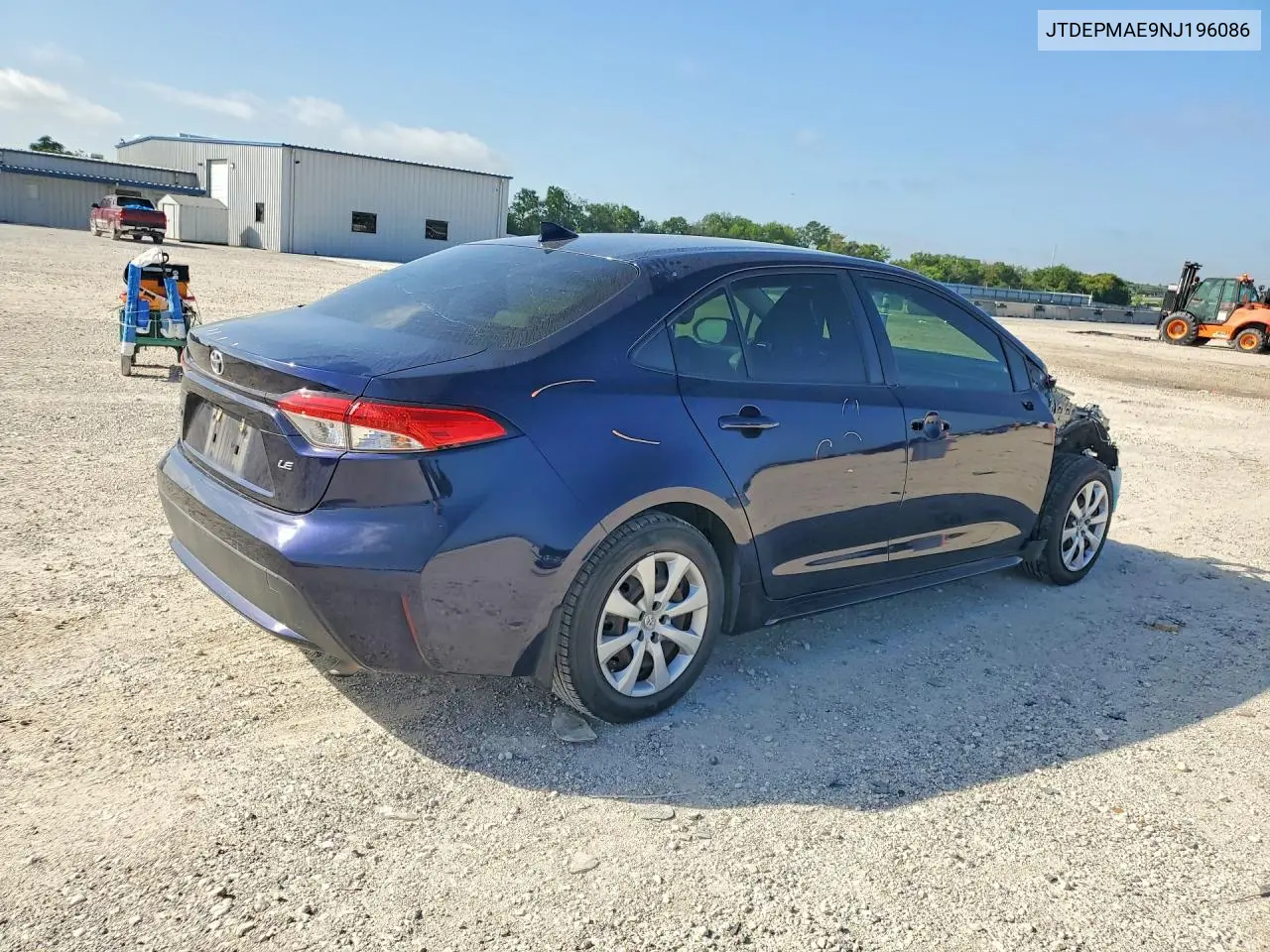 2022 Toyota Corolla Le VIN: JTDEPMAE9NJ196086 Lot: 61578196