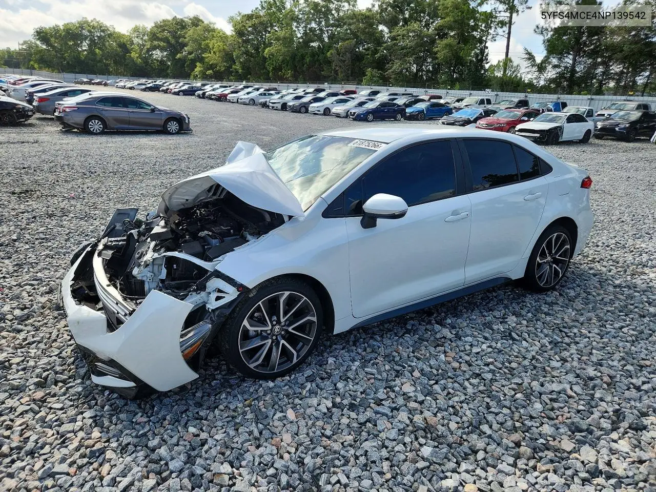 2022 Toyota Corolla Se VIN: 5YFS4MCE4NP139542 Lot: 61875266